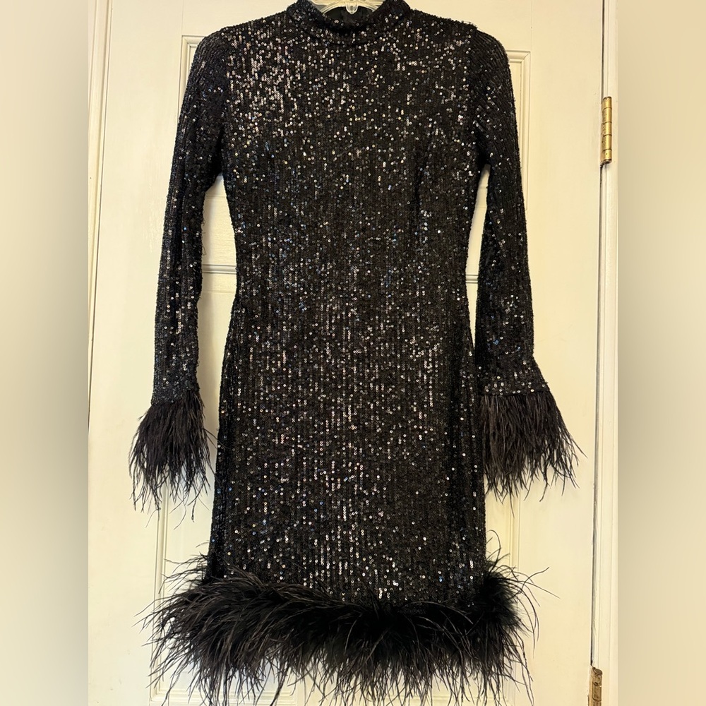 Banjul Black‎ Sequin Long Sleeve Dress